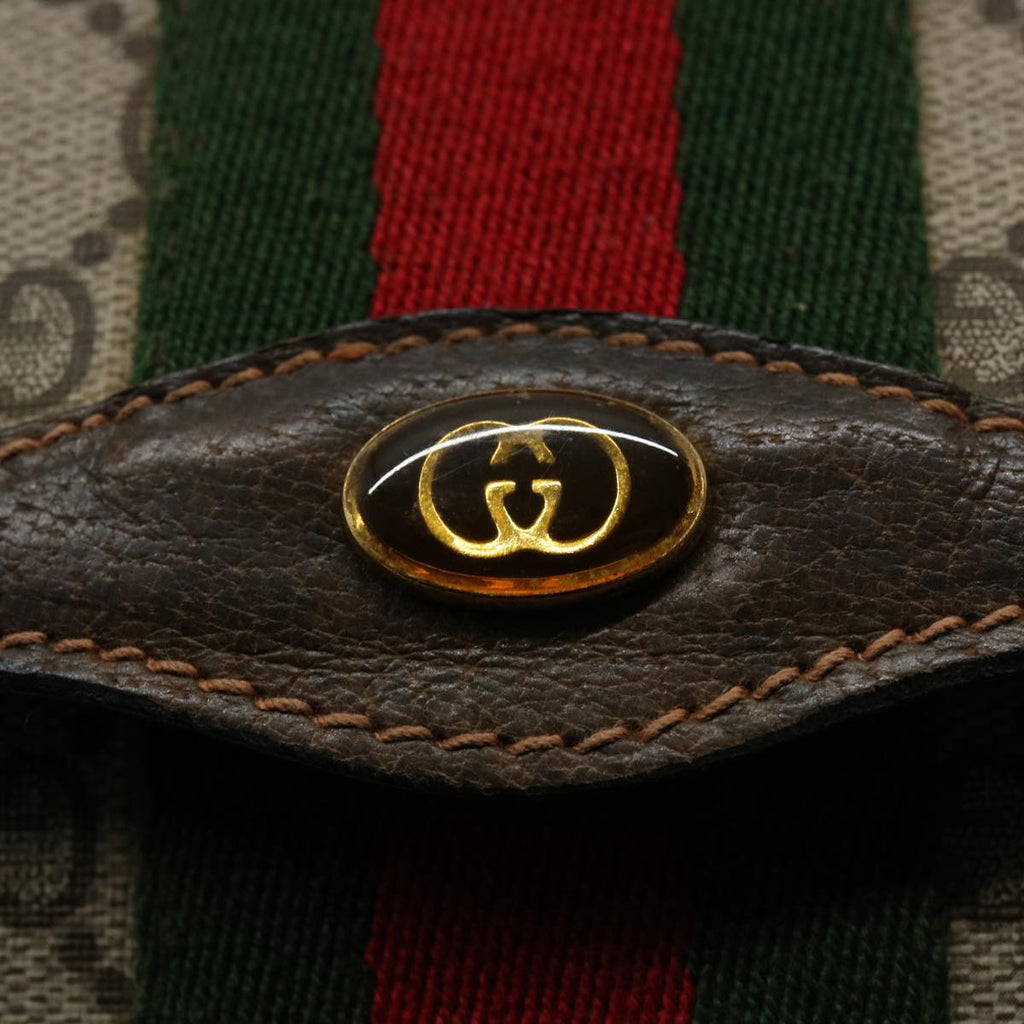 GUCCI GG Supreme Web Sherry Line Clutch Bag Beige Red Green 89 01 007 61533