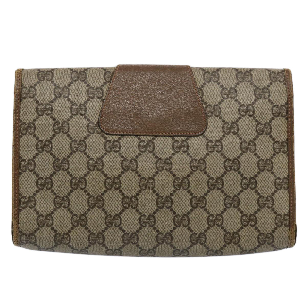 GUCCI GG Supreme Web Sherry Line Clutch Bag Beige Red Green 89 01 030 61534