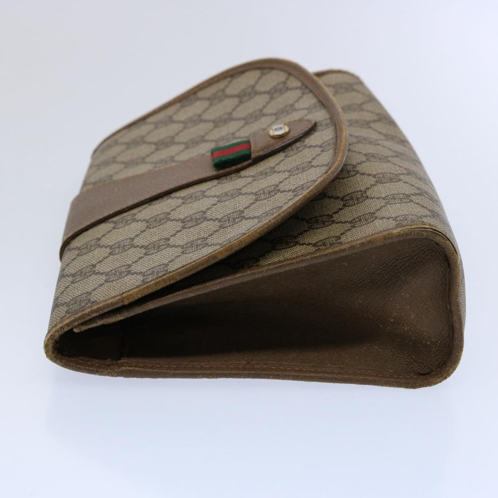 GUCCI GG Supreme Web Sherry Line Clutch Bag Beige Red Green 89 01 030 61534