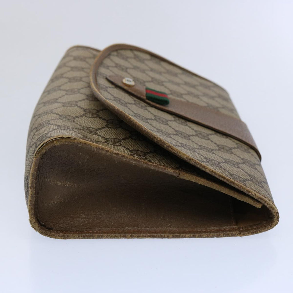 GUCCI GG Supreme Web Sherry Line Clutch Bag Beige Red Green 89 01 030 61534
