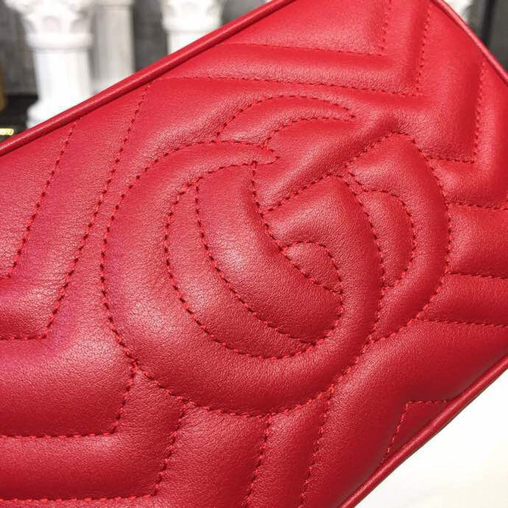 Glami Marmont MatelassÃƒÂ© Mini Bag Hibiscus Red MatelassÃƒÂ© Chevron For Women 7in/18cm Glami