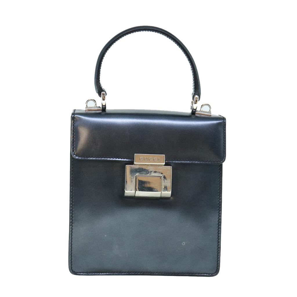 GUCCI Hand Bag Patent leather 2way Black 61541