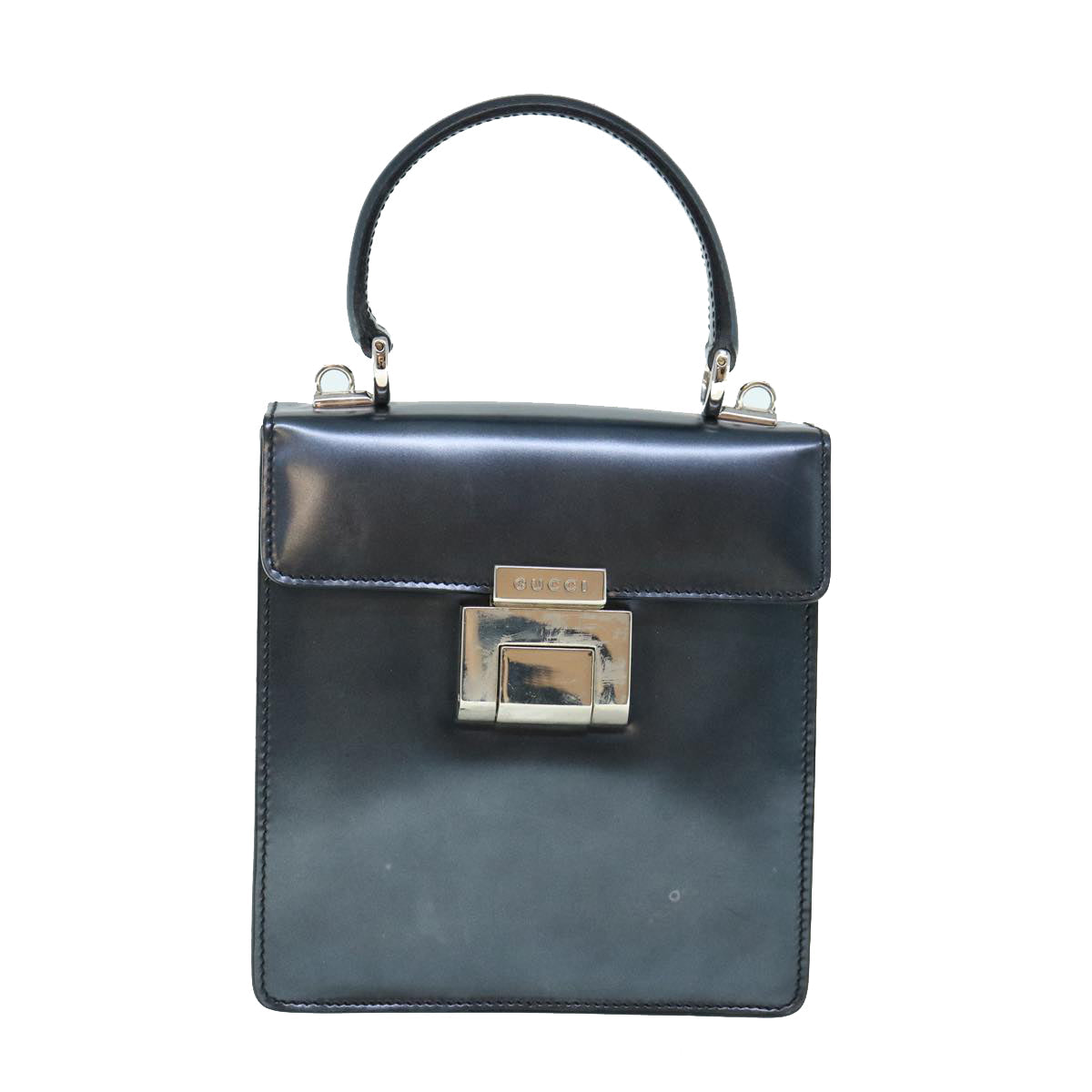 GUCCI Hand Bag Patent leather 2way Black 61541