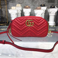 Glami Marmont Small MatelassÃƒÂ© Shoulder Bag Hibiscus Red MatelassÃƒÂ© Chevron For Women 9.5in/24cm Glami 447632 DTD1T 6433