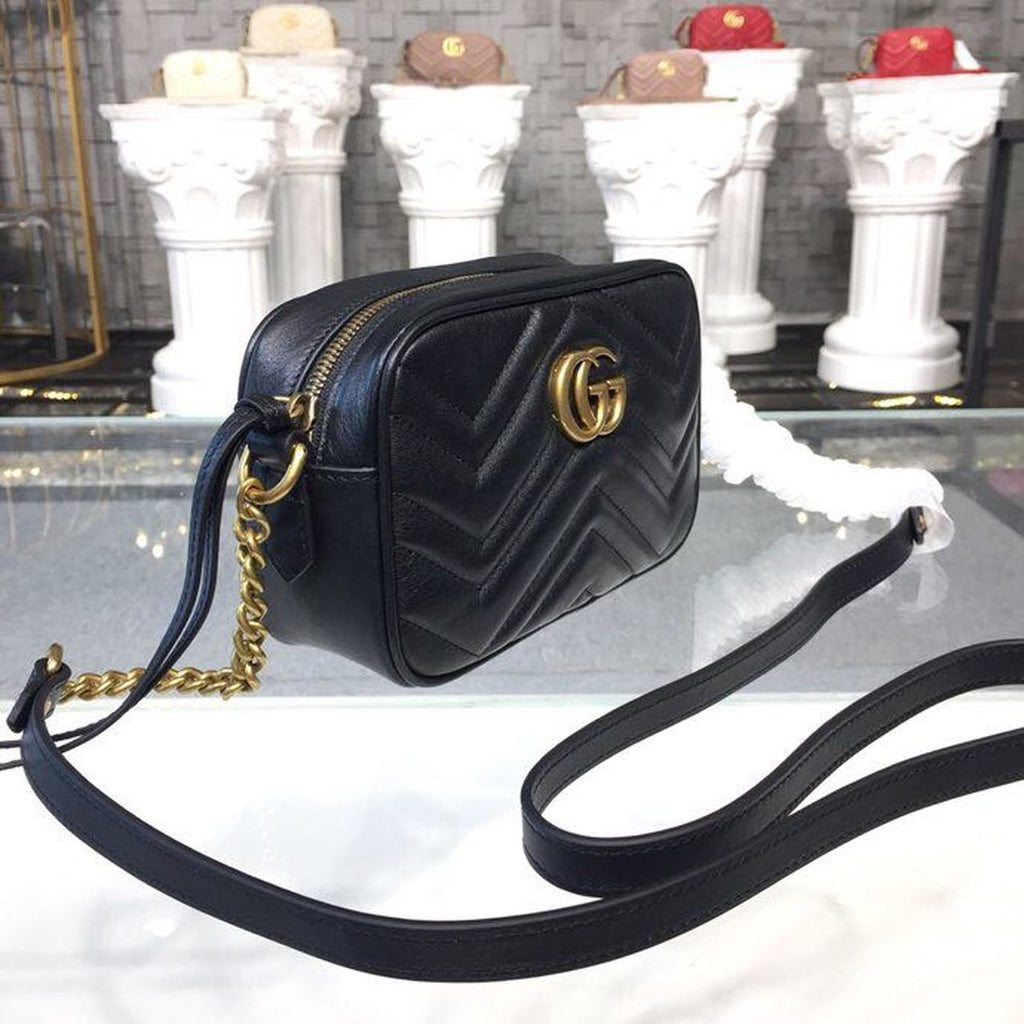 Glami Marmont MatelassÃƒÂ© Mini Bag Black MatelassÃƒÂ© Chevron For Women 7in/18cm Glami 448065 DTD1T 1000