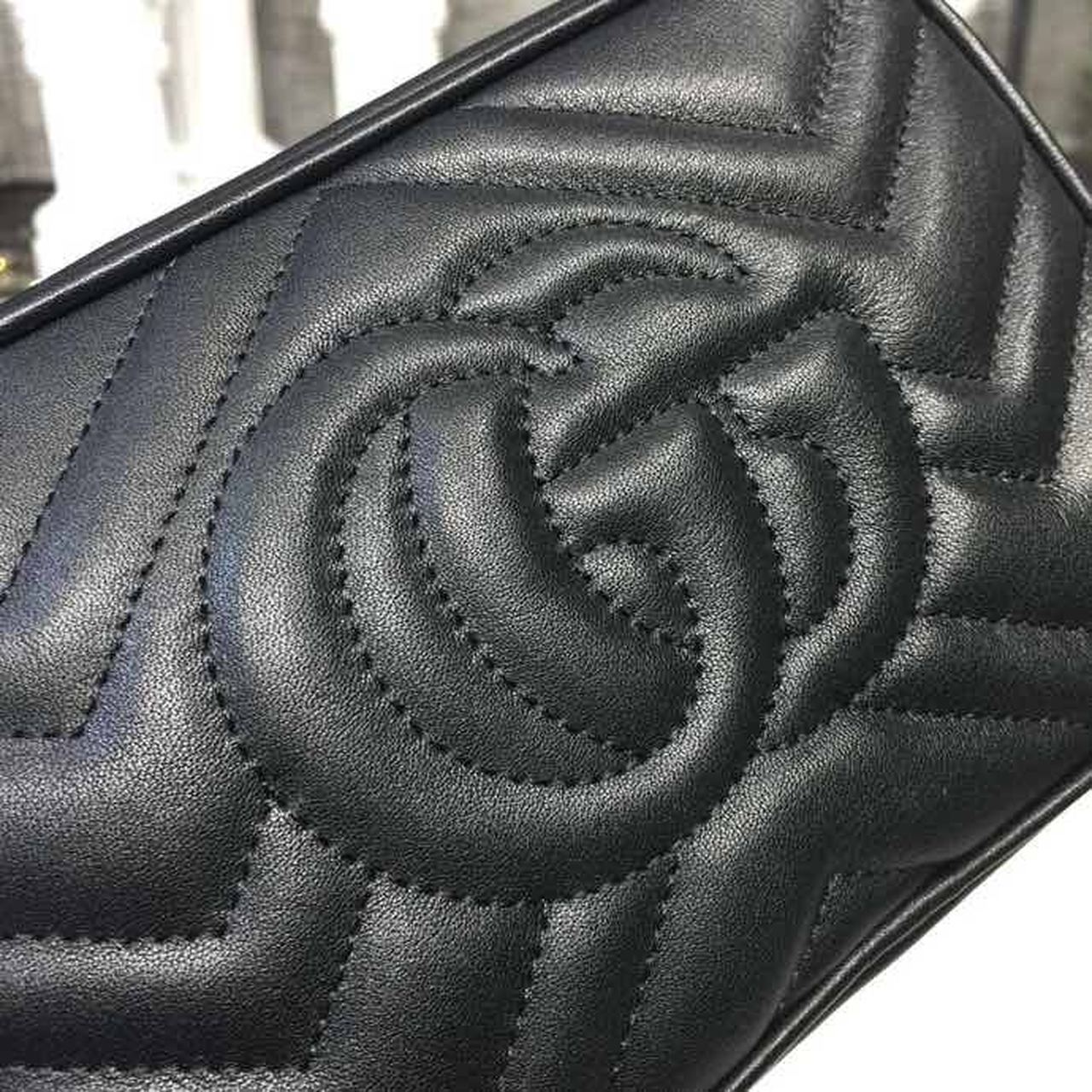 Glami Marmont MatelassÃƒÂ© Mini Bag Black MatelassÃƒÂ© Chevron For Women 7in/18cm Glami 448065 DTD1T 1000