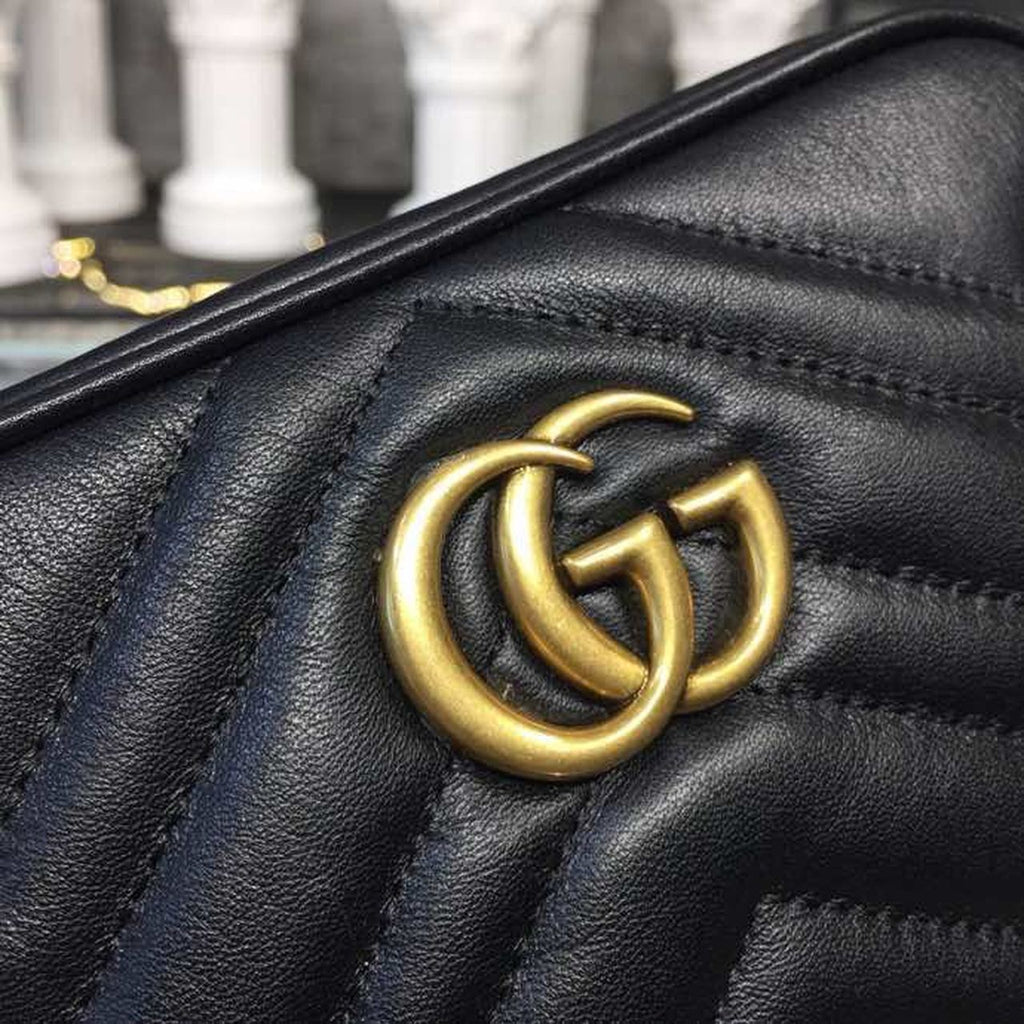 Glami Marmont MatelassÃƒÂ© Mini Bag Black MatelassÃƒÂ© Chevron For Women 7in/18cm Glami 448065 DTD1T 1000
