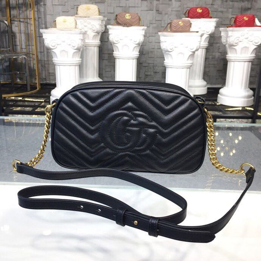 Glami Marmont Small MatelassÃƒÂ© Shoulder Bag Black MatelassÃƒÂ© Chevron For Women 9.5in/24cm Glami 447632 DTD1T 1000