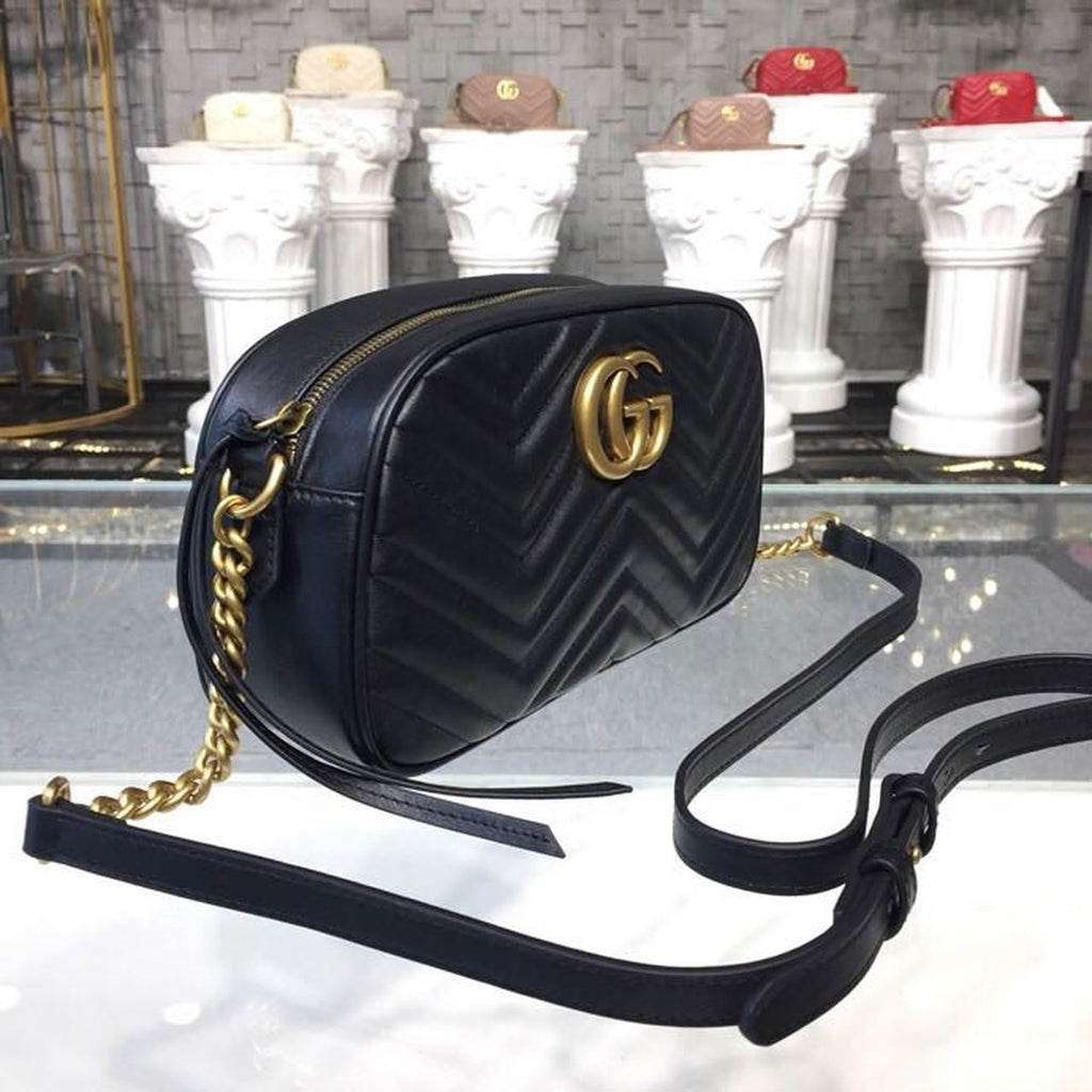 Glami Marmont Small MatelassÃƒÂ© Shoulder Bag Black MatelassÃƒÂ© Chevron For Women 9.5in/24cm Glami 447632 DTD1T 1000