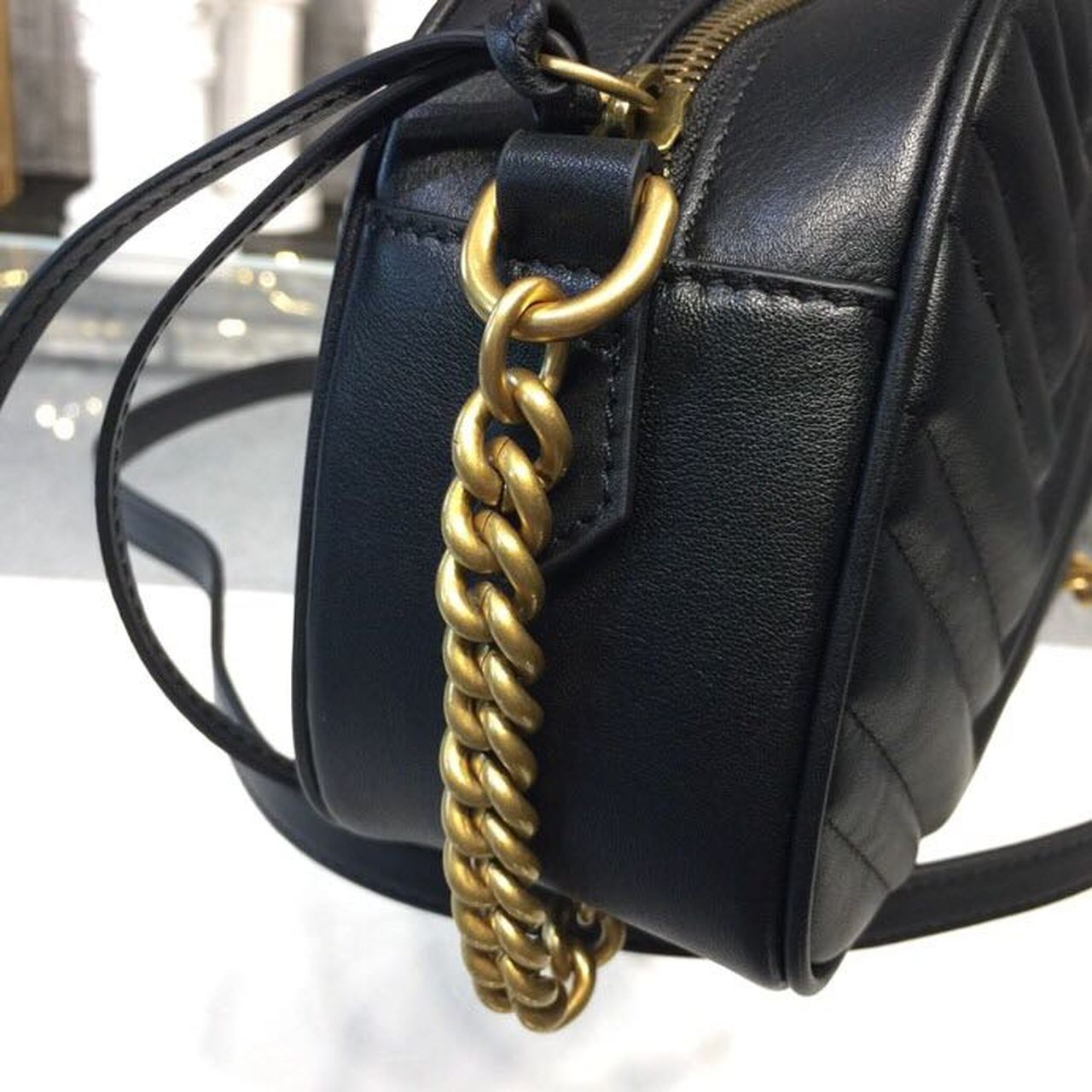 Glami Marmont Small MatelassÃƒÂ© Shoulder Bag Black MatelassÃƒÂ© Chevron For Women 9.5in/24cm Glami 447632 DTD1T 1000
