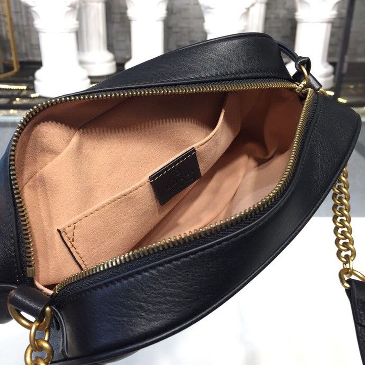 Glami Marmont Small MatelassÃƒÂ© Shoulder Bag Black MatelassÃƒÂ© Chevron For Women 9.5in/24cm Glami 447632 DTD1T 1000
