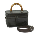 GUCCI Vanity Bamboo Cosmetic Pouch Patent leather Brown 013 0406 2490 61575
