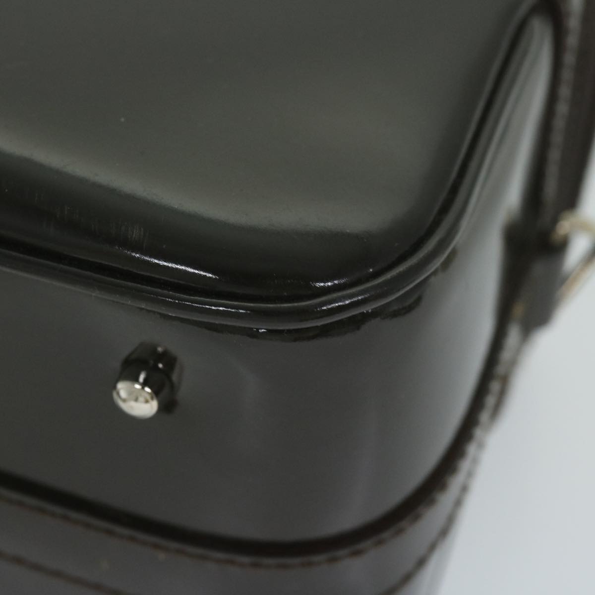 GUCCI Vanity Bamboo Cosmetic Pouch Patent leather Brown 013 0406 2490 61575