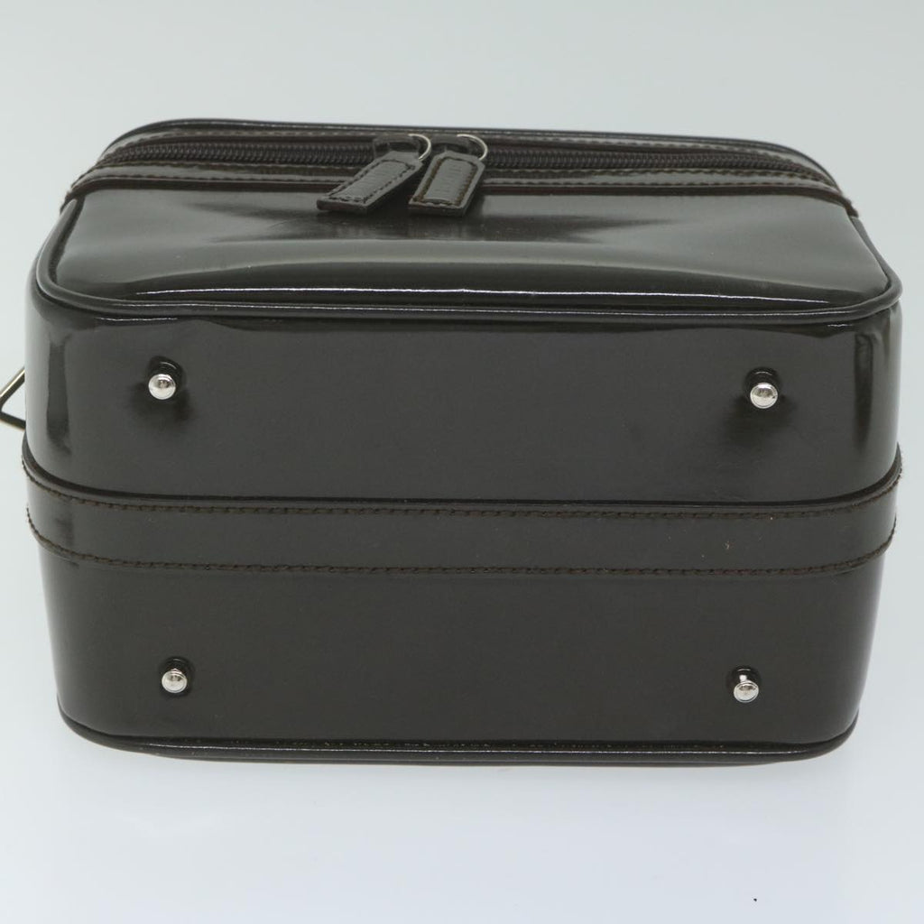 GUCCI Vanity Bamboo Cosmetic Pouch Patent leather Brown 013 0406 2490 61575