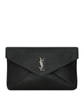 Saint Laurent Men Large Cassandre Envelope Clutch In Hammered Lambskin
