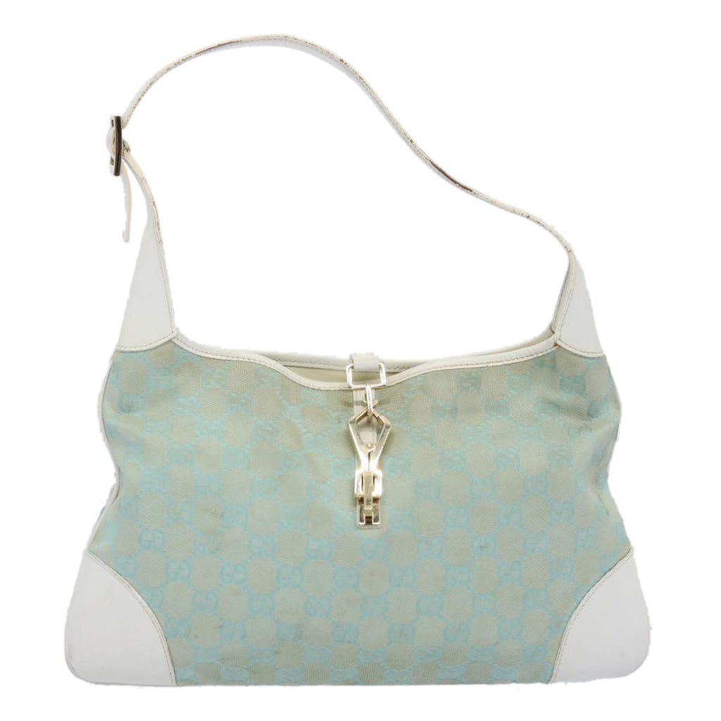 GUCCI GG Canvas Jackie Shoulder Bag Light Blue 001 4057 61650
