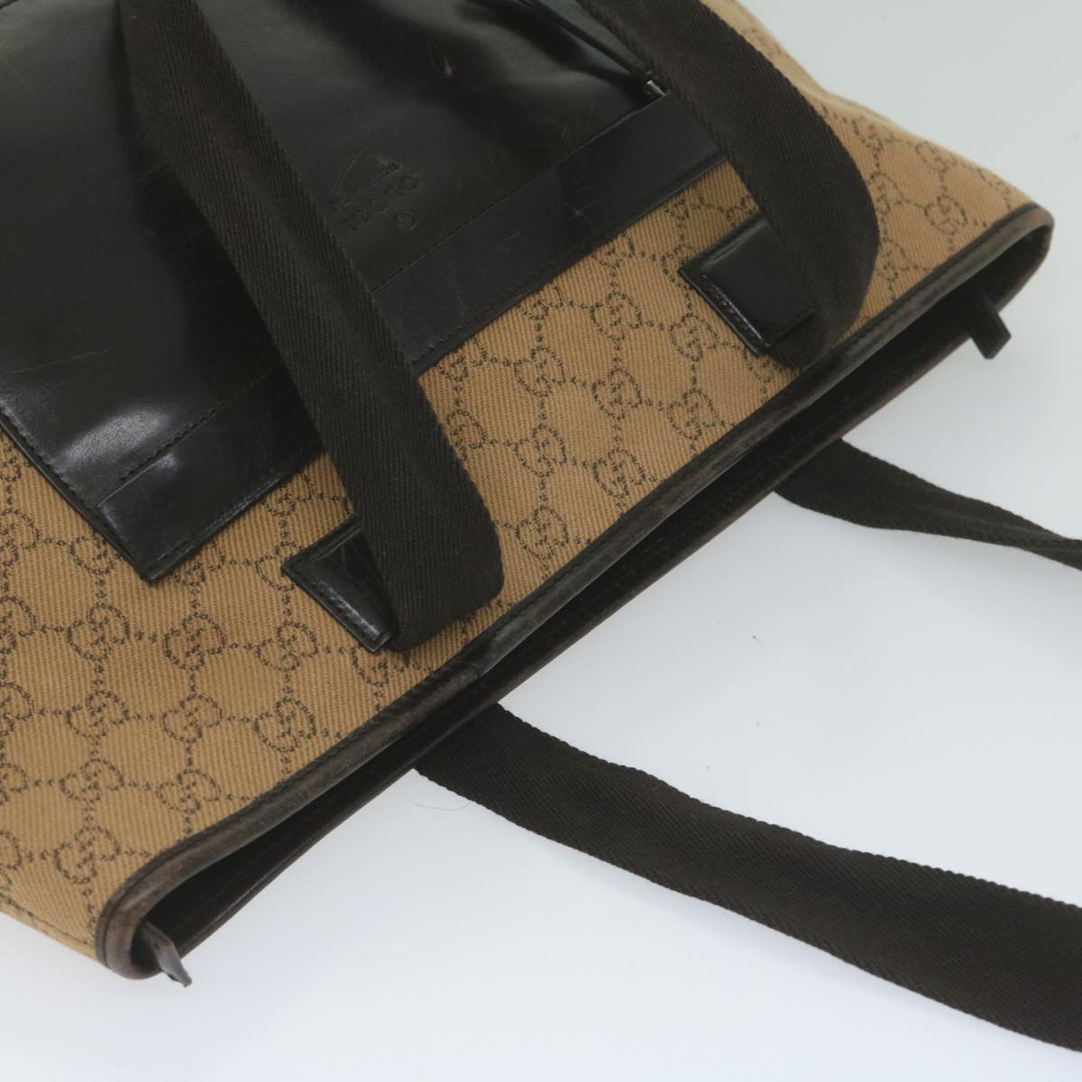 GUCCI GG Canvas Tote Bag Brown 61657