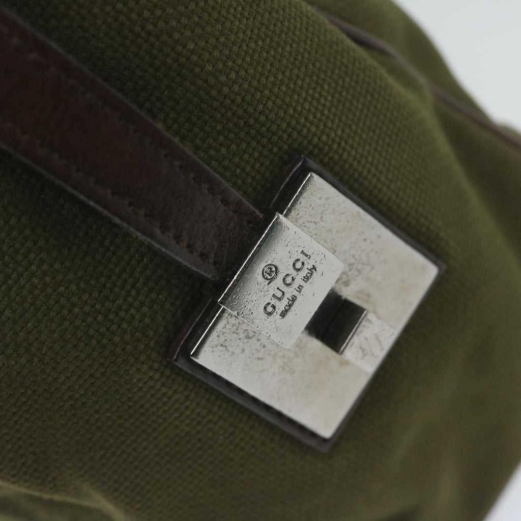 GUCCI Hand Bag Canvas Khaki 30458 61658