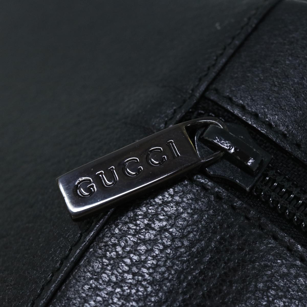 GUCCI Vanity Cosmetic Pouch Leather Black 039 1705 0710 61692