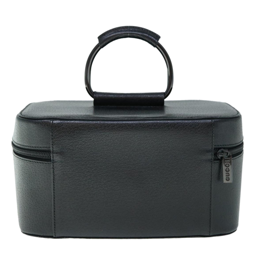 GUCCI Vanity Cosmetic Pouch Leather Black 039 1705 0710 61692