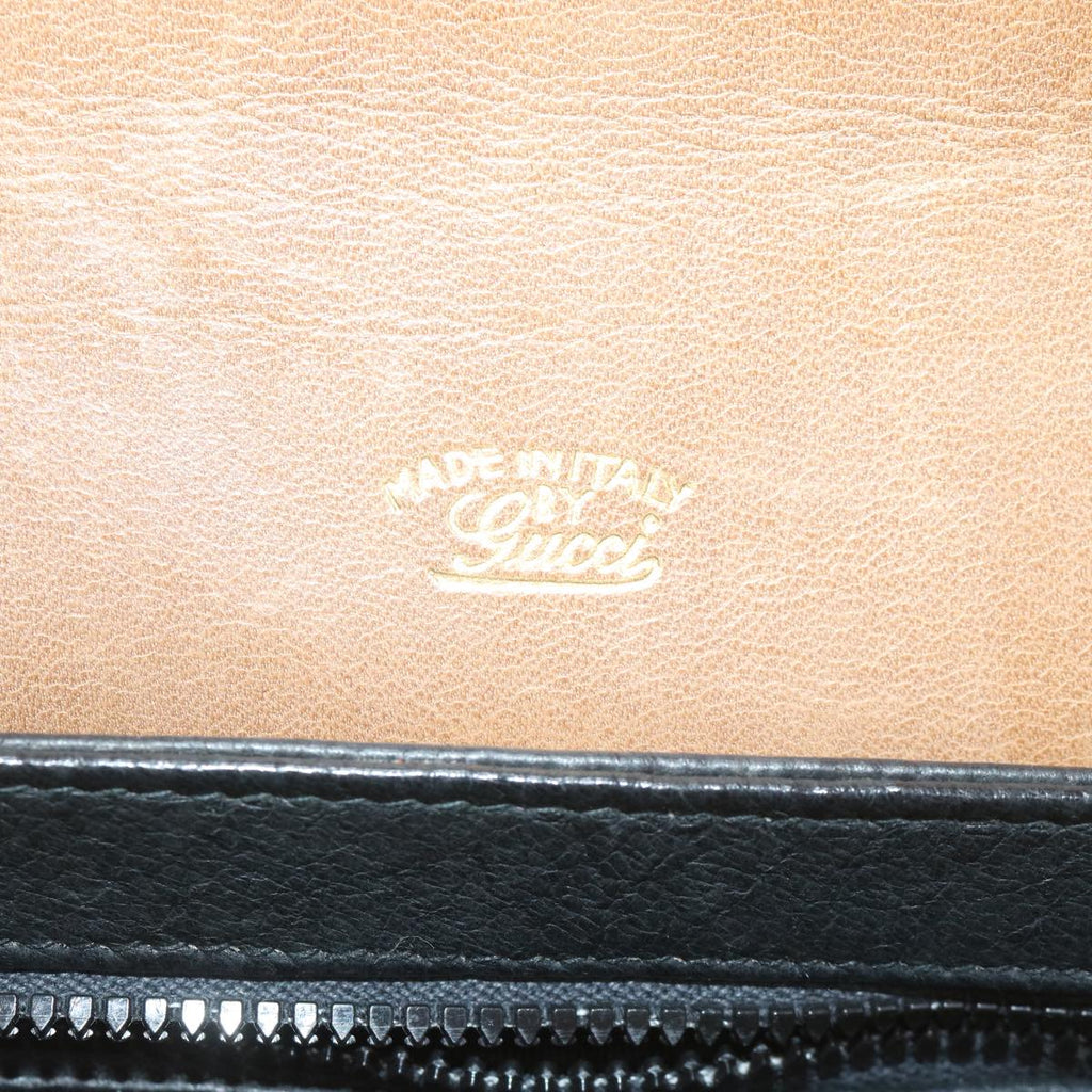 GUCCI Micro GG Canvas Shoulder Bag Black Beige 61694