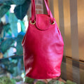 LOEWE Red Balloon Leather Bucket Bag