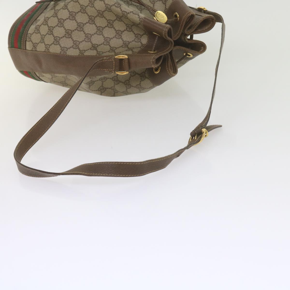 GUCCI GG Supreme Web Sherry Line Shoulder Bag Beige Red 001 116 0933 61702