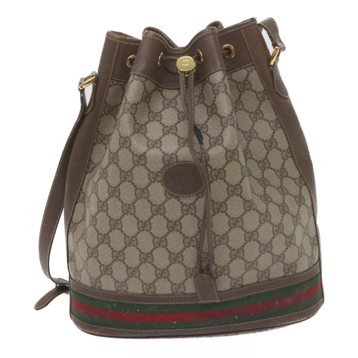 GUCCI GG Supreme Web Sherry Line Shoulder Bag Beige Red 001 116 0933 61702