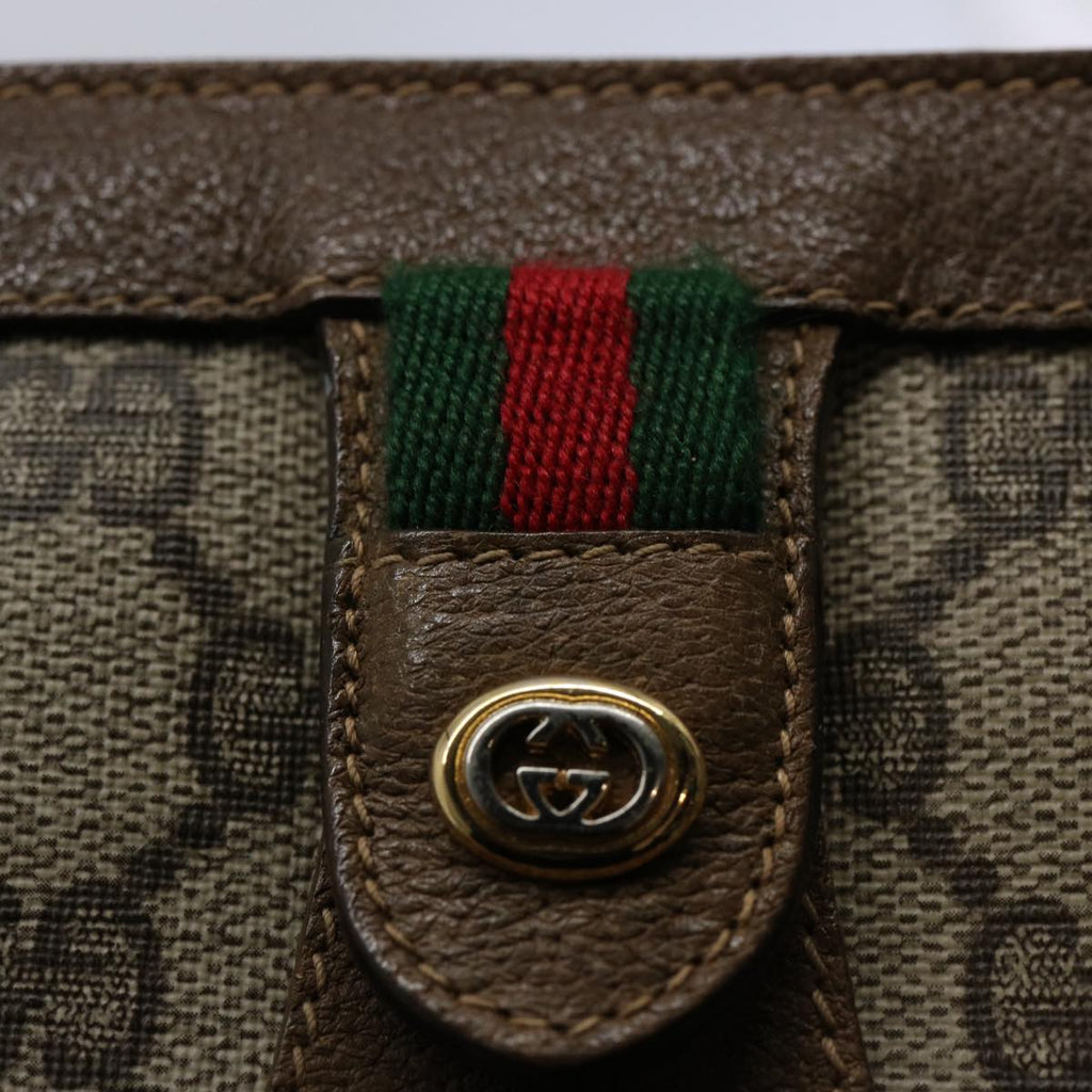 GUCCI GG Supreme Web Sherry Line Clutch Bag Beige Red Green 89 01 032 61756