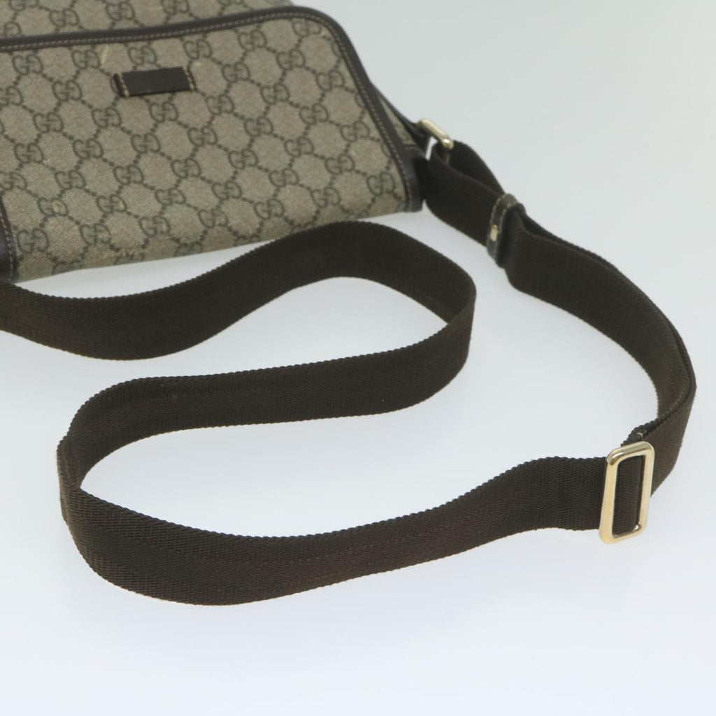 GUCCI GG Supreme Shoulder Bag PVC Leather Beige 223666 61785
