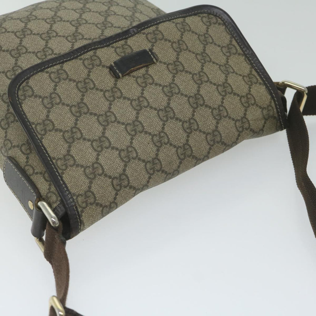 GUCCI GG Supreme Shoulder Bag PVC Leather Beige 223666 61786