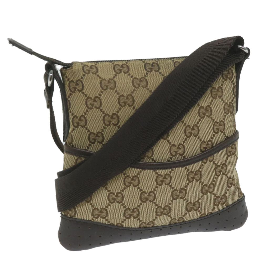 GUCCI GG Canvas Shoulder Bag Beige 147671 61787
