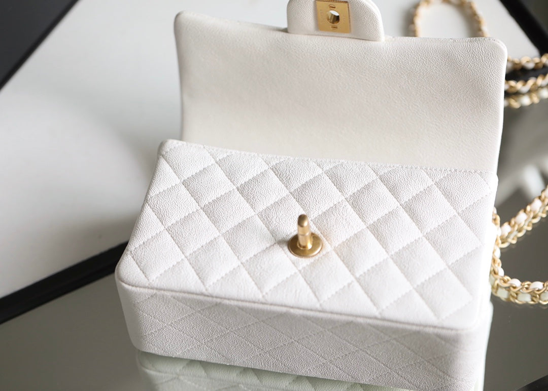 CHLMini GlamIapbag With Top Handle White For Women 7.8in/20cm