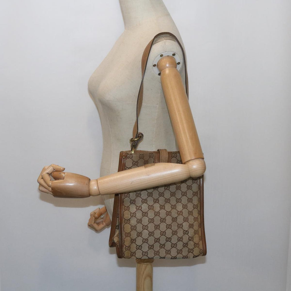 GUCCI GG Canvas Shoulder Bag Beige 110292 61802