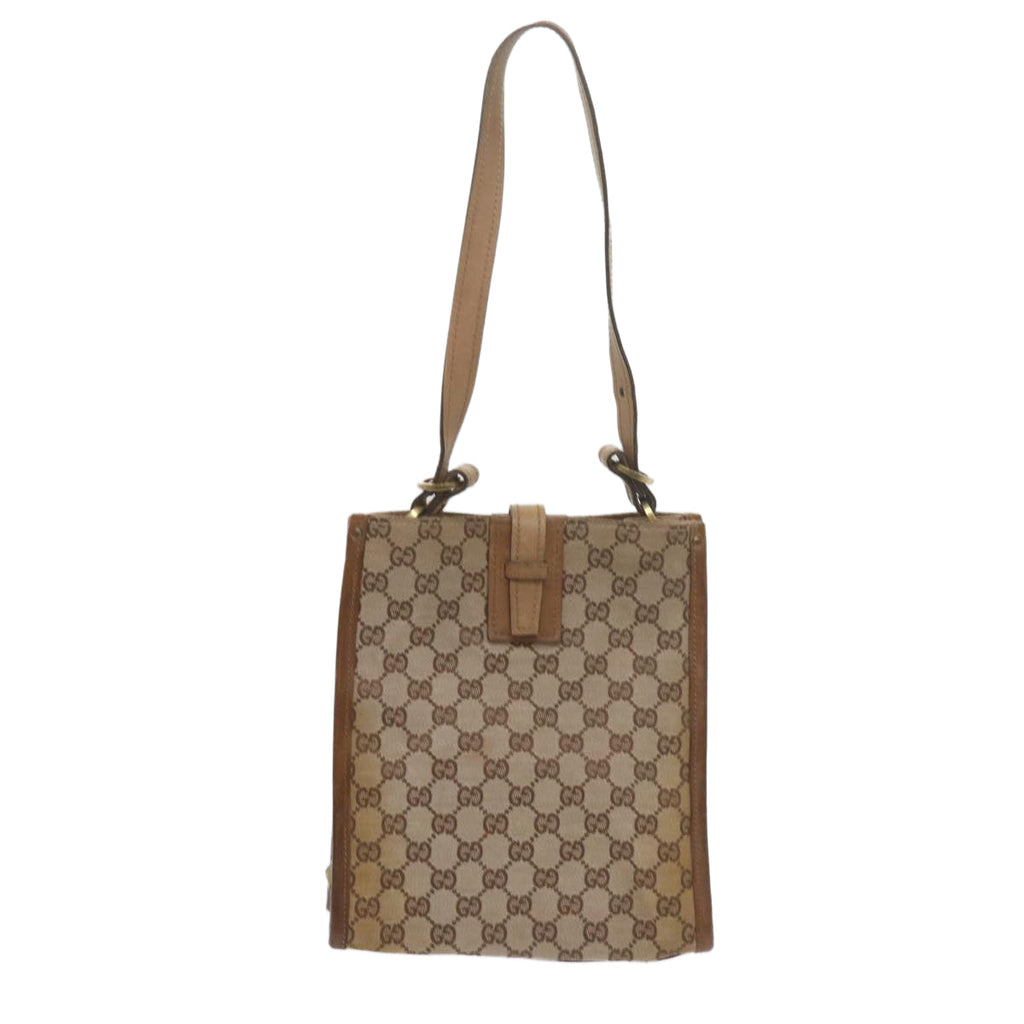 GUCCI GG Canvas Shoulder Bag Beige 110292 61802
