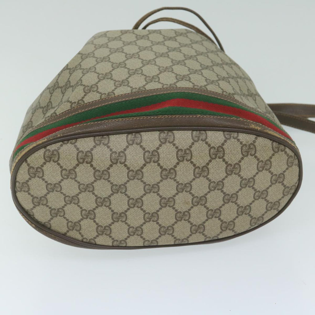 GUCCI GG Supreme Web Sherry Line Shoulder Bag Beige Red 164 02 085 61841