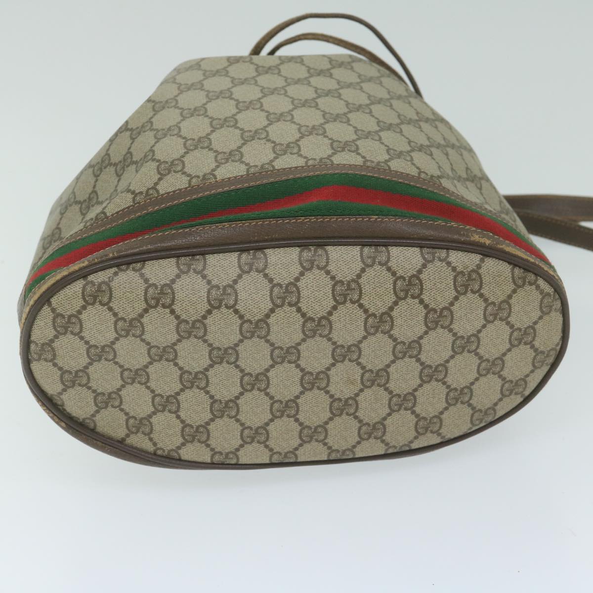 GUCCI GG Supreme Web Sherry Line Shoulder Bag Beige Red 164 02 085 61841