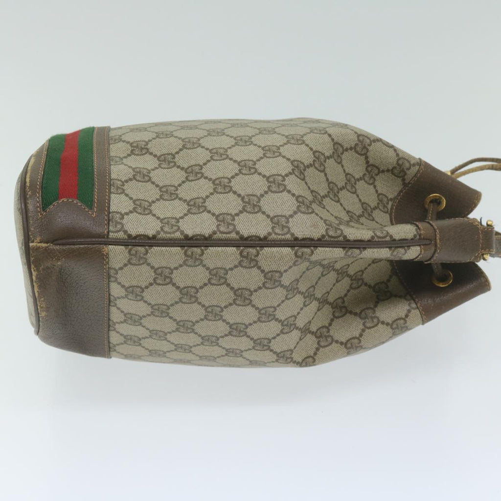 GUCCI GG Supreme Web Sherry Line Shoulder Bag Beige Red 164 02 085 61841