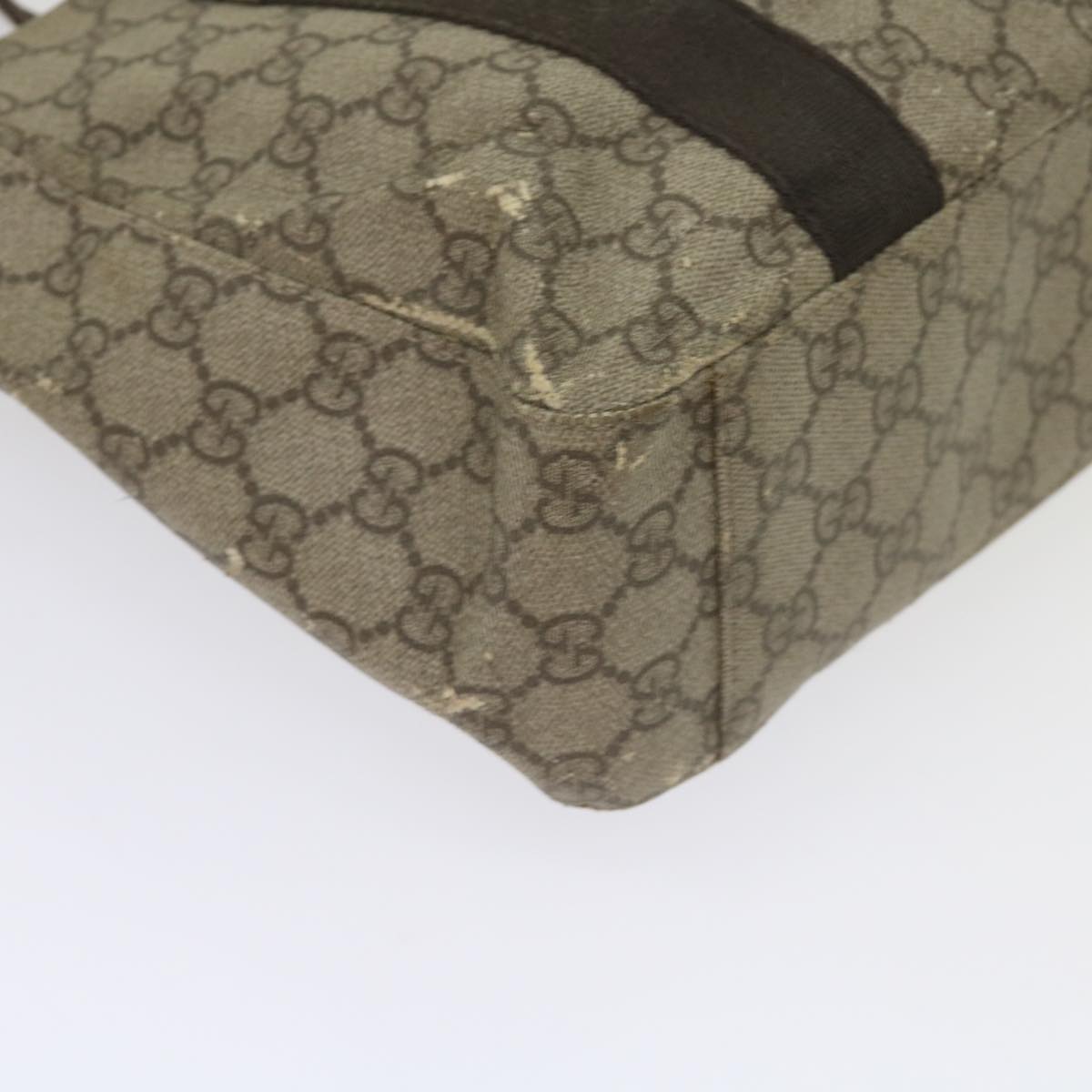 GUCCI GG Supreme Hand Bag PVC Leather Beige 141976 61845