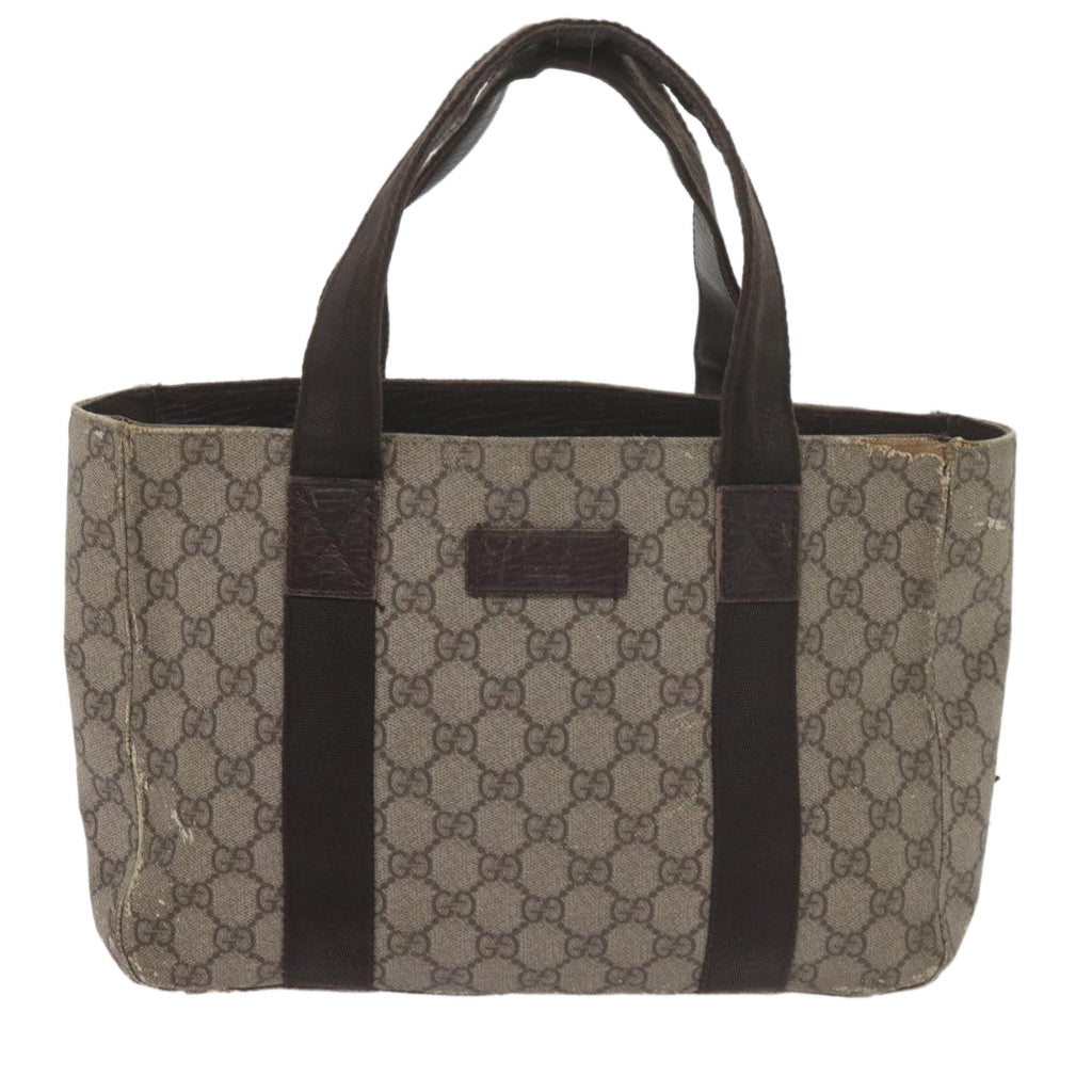GUCCI GG Supreme Hand Bag PVC Leather Beige 141976 61845