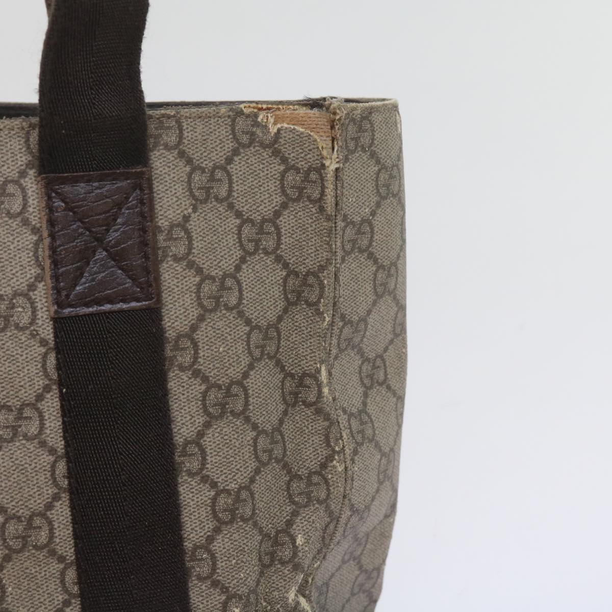 GUCCI GG Supreme Hand Bag PVC Leather Beige 141976 61845