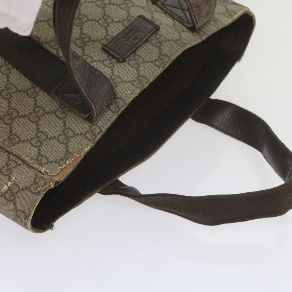 GUCCI GG Supreme Hand Bag PVC Leather Beige 141976 61845