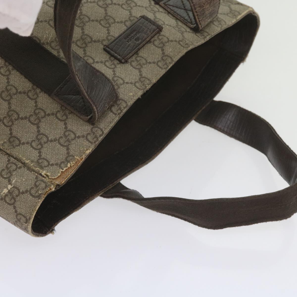 GUCCI GG Supreme Hand Bag PVC Leather Beige 141976 61845
