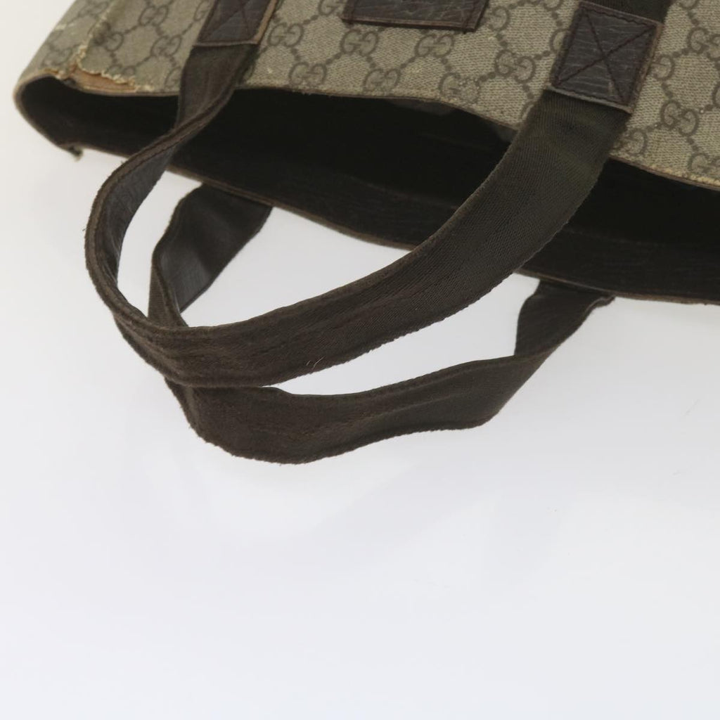 GUCCI GG Supreme Hand Bag PVC Leather Beige 141976 61845