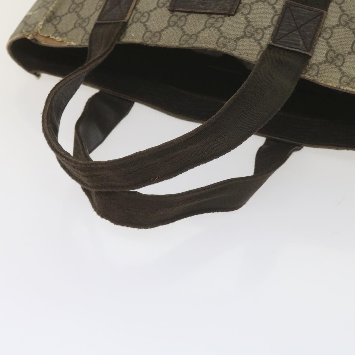 GUCCI GG Supreme Hand Bag PVC Leather Beige 141976 61845
