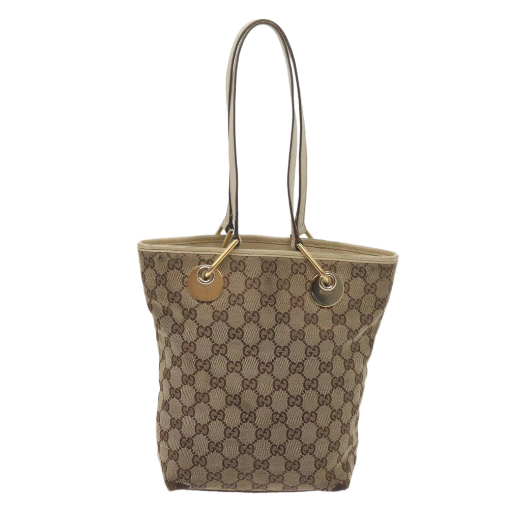 GUCCI GG Canvas Tote Bag Beige 120840 61846