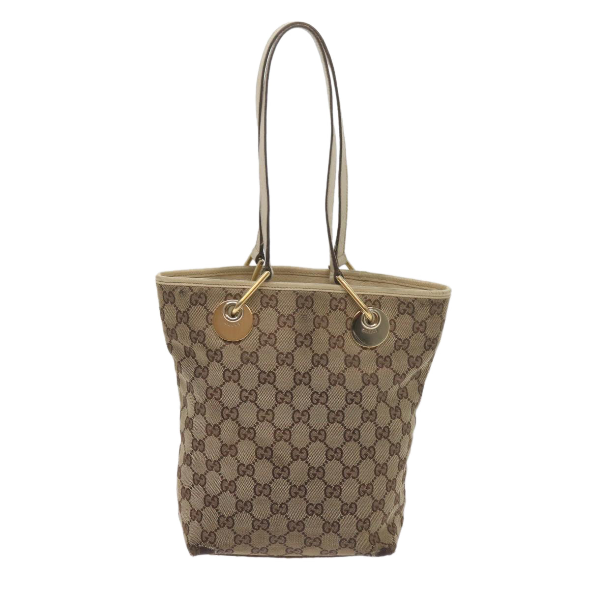 GUCCI GG Canvas Tote Bag Beige 120840 61846
