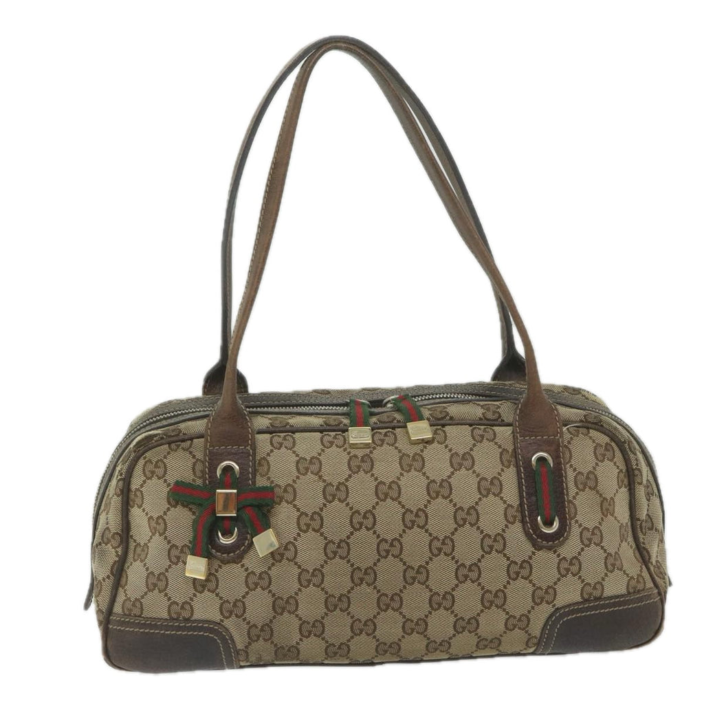 GUCCI GG Canvas Web Sherry Line Tote Bag Beige Red Green 161720 61848