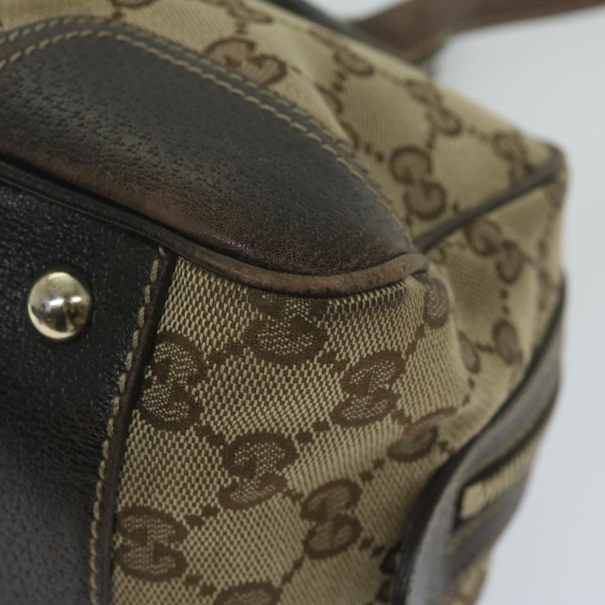 GUCCI GG Canvas Web Sherry Line Tote Bag Beige Red Green 161720 61848