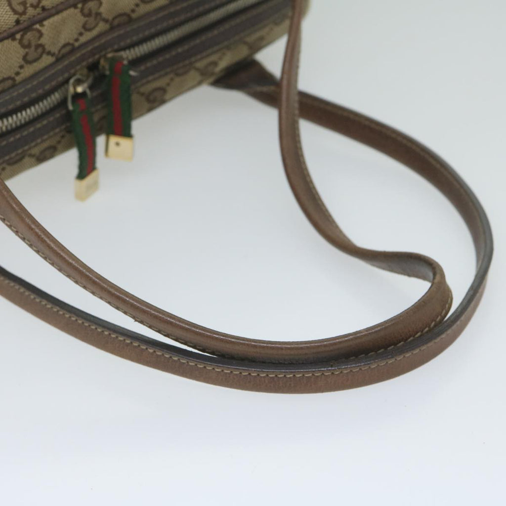 GUCCI GG Canvas Web Sherry Line Tote Bag Beige Red Green 161720 61848